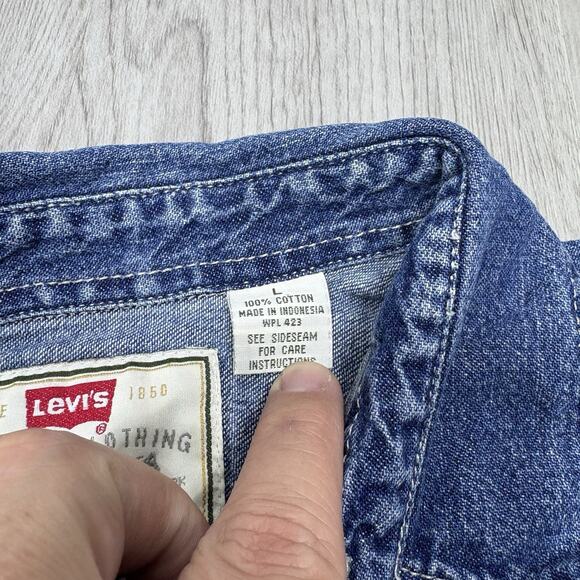 Large Men's Levis Jean Jacket Red Tab 100% Cotton Coat - Picture 2 of 14